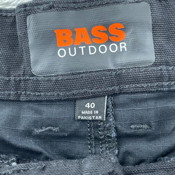 Bass Outdoor Pro Cargo Shorts 40 Black Cotton/Spandex Blend NWT 2565 - Picture 3 of 10